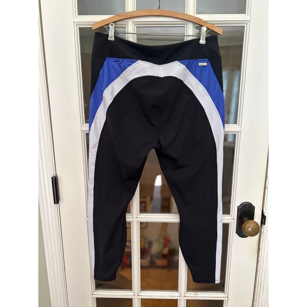 ALALA Blocked Legging XL Black White Wave Blue Colorblock High Rise Workout